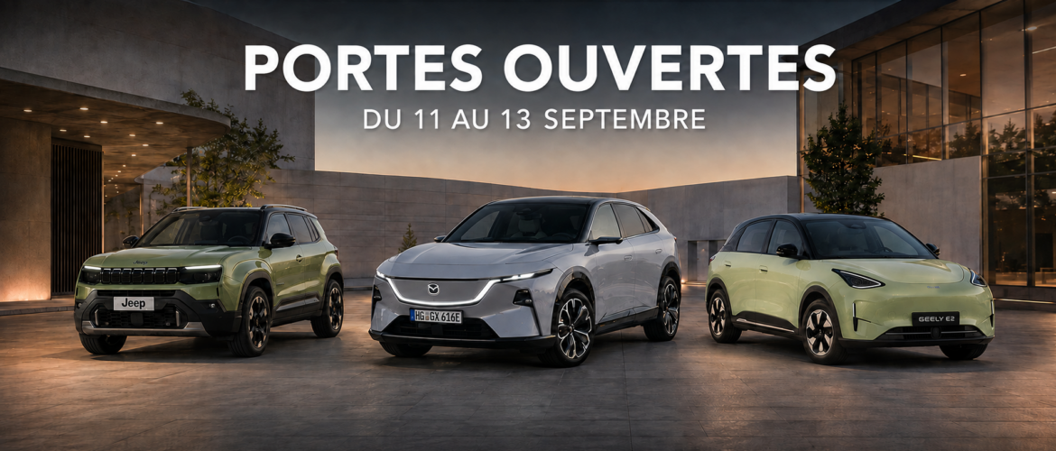 Portes Ouvertes Jeep, Mazda et Geely à La Rochelle du 11 au 13 septembre